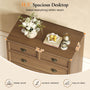 Sikaic Dresser Farmhouse 45.3 inch Tall 6-Drawer Dresser with Pull-Out Shelf Walnut Walnut / Engineered Wood / Farmhouse
