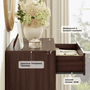 Sikaic Dresser 44 Inch Tall Fluted 5 Drawer Dresser Walnut Walnut / Engineered Wood / Modern