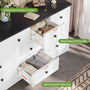 Sikaic Dresser 55.2 Inches Dresser with Charging Station White and Black White and Black / Engineered Wood / Farmhouse