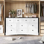 Sikaic Dresser 55.2 Inches Dresser with Charging Station White and Black White and Black / Engineered Wood / Farmhouse