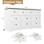 Sikaic Dresser 55.2 Inches Dresser with Charging Station White and Black White and Black / Engineered Wood / Farmhouse