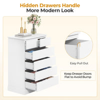 Sikaic Dresser 43.9 inch Tall 6-Drawer Dresser White White / Engineered / Modern