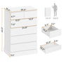 Sikaic Dresser 43.9 inch Tall 6-Drawer Dresser White White / Engineered / Modern
