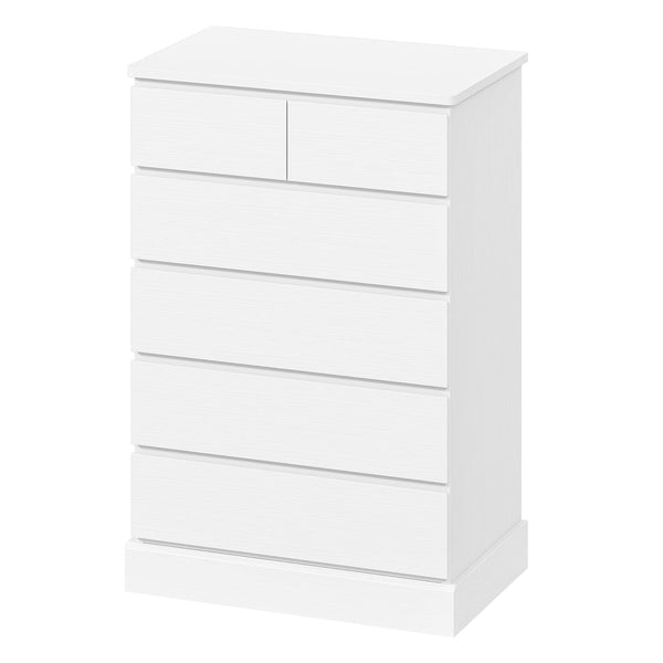 Sikaic Dresser 43.9 inch Tall 6-Drawer Dresser White Modern
