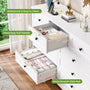 Sikaic Dresser 51.2 inch Wide 9-Drawer Dresser with Charging Station White White / Engineered Wood / Farmhouse