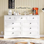 Sikaic Dresser 51.2 inch Wide 9-Drawer Dresser with Charging Station White White / Engineered Wood / Farmhouse