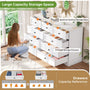 Sikaic Dresser 51.2 inch Wide 9-Drawer Dresser with Charging Station White White / Engineered Wood / Farmhouse