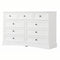 Sikaic Dresser 51.2 inch Wide 9-Drawer Dresser with Charging Station White White / Engineered Wood / Farmhouse