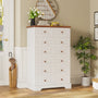 Sikaic Dresser 51.4 inch Farmhouse 7-Drawer Dresser White White / Engineered Wood / Farmhouse