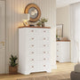 Sikaic Dresser 51.4 inch Farmhouse 7-Drawer Dresser White White / Engineered Wood / Farmhouse