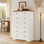 Sikaic Dresser 51.4 inch Farmhouse 7-Drawer Dresser White White / Engineered Wood / Farmhouse