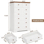 Sikaic Dresser 51.4 inch Farmhouse 7-Drawer Dresser White White / Engineered Wood / Farmhouse