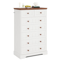 Sikaic Dresser 51.4 inch Farmhouse 7-Drawer Dresser White White / Engineered Wood / Farmhouse