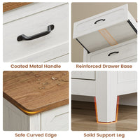 Sikaic Dresser 54 Inch Farmhouse 6 Drawer Dresser Rustic White White / Engineered Wood / Farmhouse
