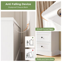 Sikaic Dresser 55.2 Inches Dresser with Charging Station White White / Engineered Wood / Farmhouse