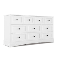 Sikaic Dresser 55.2 Inches Dresser with Charging Station White White / Engineered Wood / Farmhouse