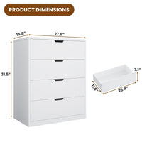 Sikaic Dresser 4 Drawers Dresser with Large Capacity for Living Room White White / Engineered Wood / Modern