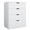 Sikaic Dresser 4 Drawers Dresser with Large Storage White White / Engineered Wood / Modern