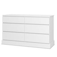 Sikaic Dresser 51.5 Inches Wide 6 Drawers Dresser White White / Engineered Wood / Modern