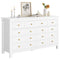 Sikaic Dresser 55.1 inch Wide 9-Drawer Dresser with Solid Wood Handles White White / Engineered Wood / Modern
