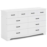 Sikaic Dresser 55.1 Inches 10 Drawers Dresser White White / Engineered Wood / Modern