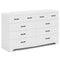 Sikaic Dresser 55.1 Inches 10 Drawers Dresser White White / Engineered Wood / Modern