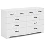 Sikaic Dresser 55.1 Inches 10 Drawers Dresser White White / Engineered Wood / Modern