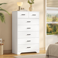 Sikaic Dresser 55.6 inch Tall 7-Drawer Dresser White White / Engineered Wood / Modern