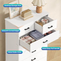 Sikaic Dresser 55.6 inch Tall 7-Drawer Dresser White White / Engineered Wood / Modern