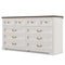 Sikaic Dresser 55 Inches 10 Drawers Dresser with Natural Texture and Vintage Handles White White / Engineered Wood / Modern