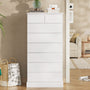 Sikaic Dresser 59.6 inch Tall 8-Drawer Dresser White White / Engineered Wood / Modern