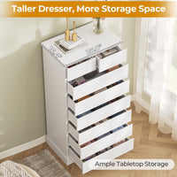 Sikaic Dresser 59.6 inch Tall 8-Drawer Dresser White White / Engineered Wood / Modern
