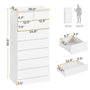 Sikaic Dresser 59.6 inch Tall 8-Drawer Dresser White White / Engineered Wood / Modern