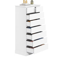 Sikaic Dresser 59.6 inch Tall 8-Drawer Dresser White White / Engineered Wood / Modern