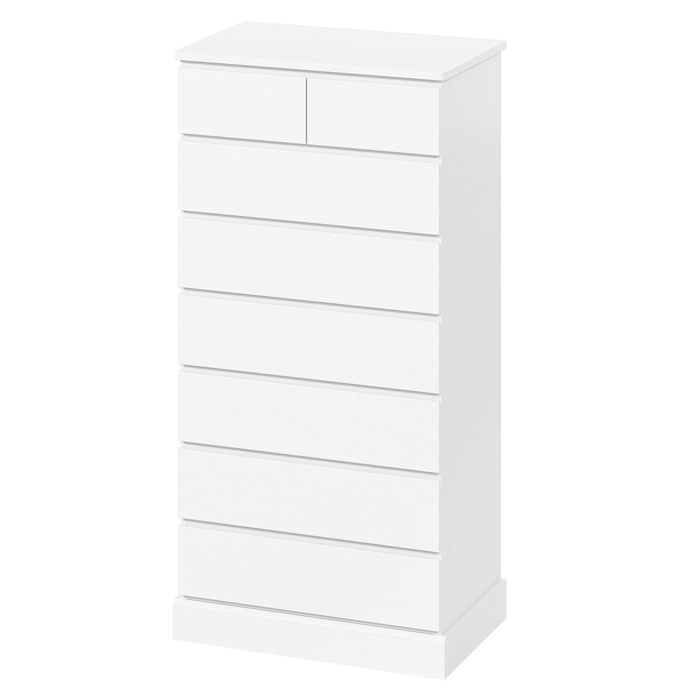 Sikaic Dresser 59.6 inch Tall 8-Drawer Dresser White White / Engineered Wood / Modern