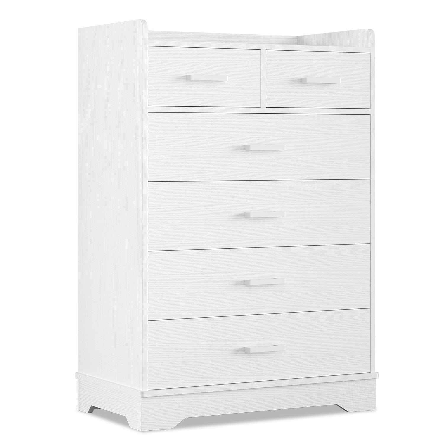 White 6 Drawers Dresser with Vertical Storage | Sikaic White 6 Drawers Dresser with Vertical Storage | Sikaic