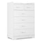 Sikaic Dresser 6 Drawers Dresser with Vertical Large Storage White White / Engineered Wood / Modern