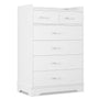 Sikaic Dresser 6 Drawers Dresser with Vertical Large Storage White White / Engineered Wood / Modern