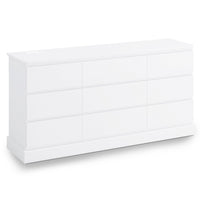 Sikaic Dresser 61.4 Inches Dresser with Power Outlets White White / Engineered Wood / Modern