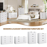 Sikaic Dresser 8 Drawers Dresser with Large Capacity for Living Room White Sikaic 8 Drawers Dresser White White / Engineered Wood / Modern