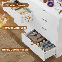 Sikaic Dresser 8 Drawers Dresser with Large Capacity for Living Room White Sikaic 8 Drawers Dresser White White / Engineered Wood / Modern