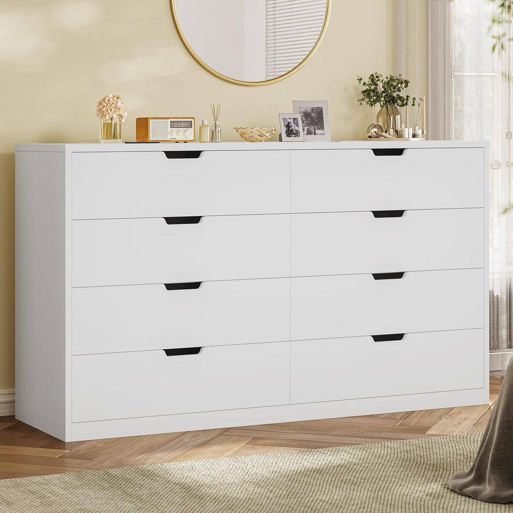 8 Drawers Dresser with Large Capacity White