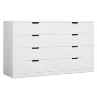 Sikaic Dresser 8 Drawers Dresser with Large Capacity White White / Engineered Wood / Modern