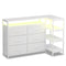 Sikaic Dresser Corner L Shaped LED TV Stand Convertible Dresser White White / Engineered Wood / Modern