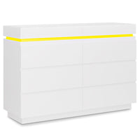 Sikaic Dresser Dresser with LED Lights White White / Engineered Wood / Modern