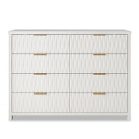 Sikaic Dresser Fluted Dresser with 8 Drawers White White / Engineered Wood / Modern