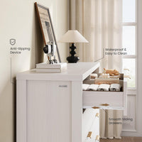 Sikaic Dresser Fluted Dresser with 8 Drawers White White / Engineered Wood / Modern