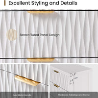 Sikaic Dresser Fluted Dresser with 8 Drawers White White / Engineered Wood / Modern