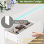 Sikaic Dresser Modern 6 Drawer Dresser with Sliding Desktop & LED Lights White White / Engineered Wood / Modern