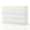 Sikaic Dresser Modern 6 Drawer Dresser with Sliding Desktop & LED Lights White White / Engineered Wood / Modern